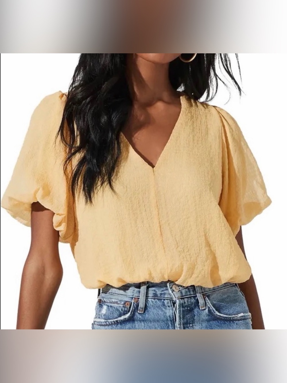 ASTR The Label Puff Sleeve Blouse Size S Chic Summer Statement Boho Pastel